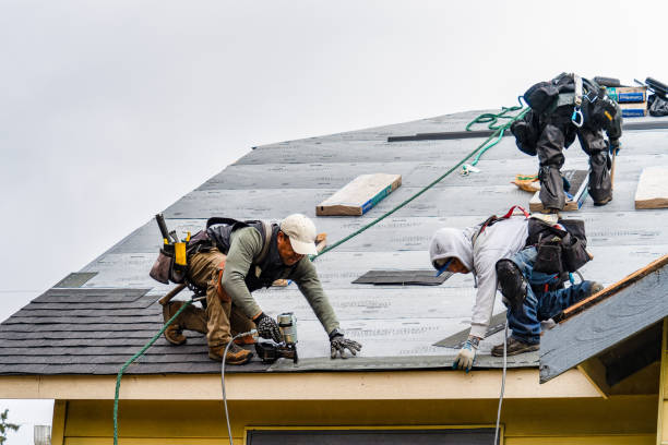 Professional Gutter Installation technician working in Timblin, PA
